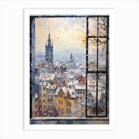 Winter Cityscape Prague Czech Republic 4 Art Print