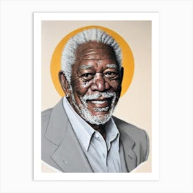 Morgan Freeman Retro Collage Movies Art Print