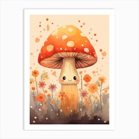 Cute Mushroom Nursery 2 Art Print