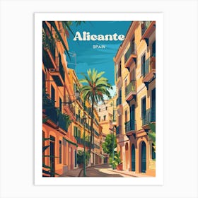 Alicante Spain Vibrant Digital Travel Art Art Print