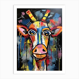 Giraffe 345 Basquiat style Art Print