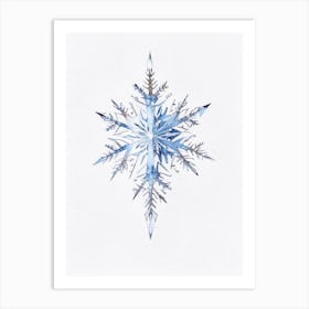 Crystal, Snowflakes, Pencil Illustration 1 Art Print