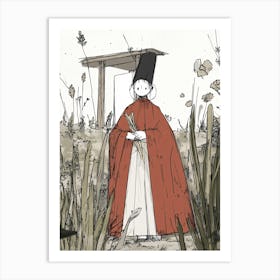 Girl In A Red Cloak Art Print