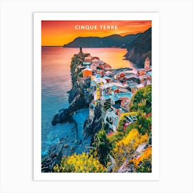 Colorful Landscape View Of Vernazza On Sunset In Cinque Terre, Liguria, Italia Art Print