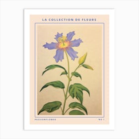 Passionflower French Flower Botanical Poster Art Print