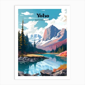 Yoho National Park Canada Camping Travel Illustration Art Print