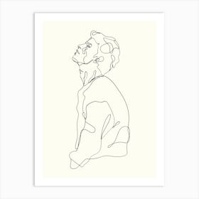 Single Line Drawing Monoline Hand Drawing Aesthetic Illustration 2 Art Print