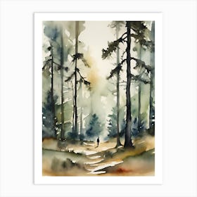 Abstract Watercolor Landscape Solitary Figure 7 Art Print