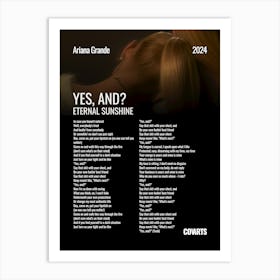 Yes, and? Ariana Grande - Lyrics Poster Art Print