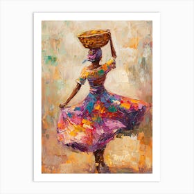 African Woman With Basket 2 Art Print