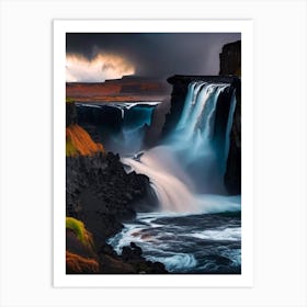 Thorufoss, Iceland Nat Viga Style (1) Art Print