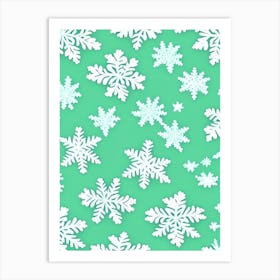 Stellar Dendrites, Snowflakes, Kids Illustration 1 Art Print