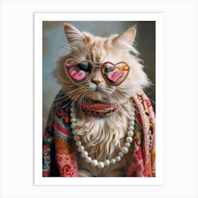 Cat In Sunglasses 9 Art Print