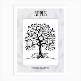 Apple Tree Simple Geometric Nature Stencil 11 Poster Art Print