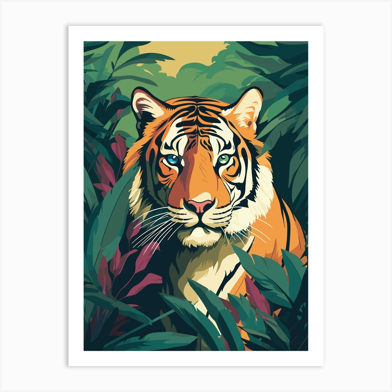 Tiger In The Jungle Art Print by SuperNova - Fy