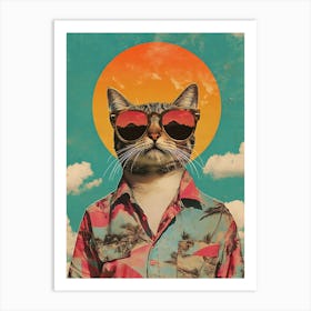 Vintage Retro Poster Cool Cat 13 Art Print