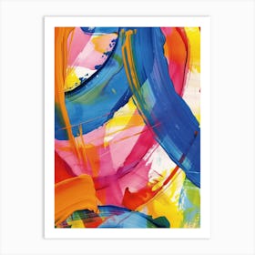 Colourful Brush Strokes 9 Art Print