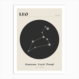 Astrology Constellation - Leo Art Print