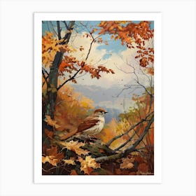 Fall Autumn Bird Forest Art Print