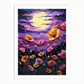 Poppies At Night 1 Art Print