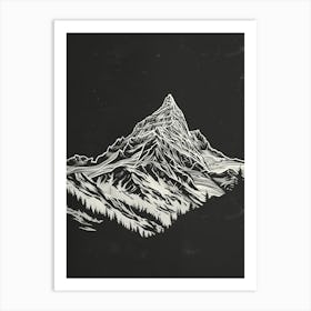 Ben Vane Mountain Line Drawing 1 Art Print