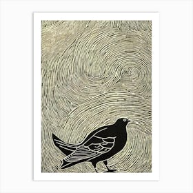 Pigeon Linocut Bird Art Print