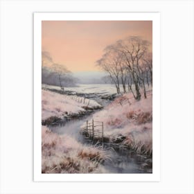 Dreamy Winter Painting Northumberland National Park United Kingdom 4 Art Print