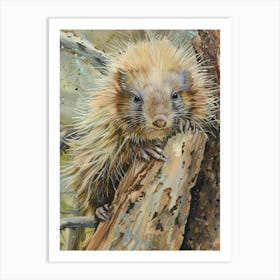 Porcupine Pastel Watercolour 2 Poster