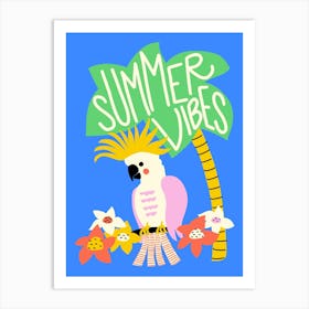 Summer Vibes Cockatiel Art Print
