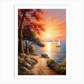 Sunset At The Beach 9 Art Print