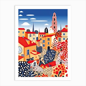 Lisbon, Illustration In The Style Of Pop Art 3 Art Print