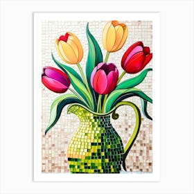 Mosaic Tulips Art Print