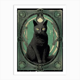 The Death, Black Cat Tarot Card 1 Art Print