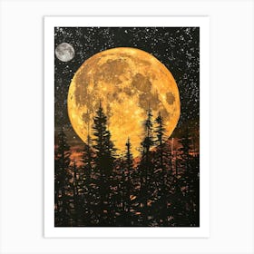 Full Moon In The Forest 7 Art Print