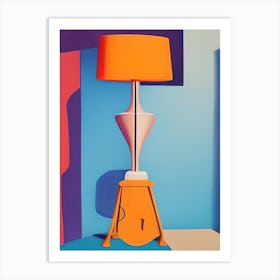 Abstract Art Deco Orange Lamp Art Print