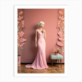 Mannequin In Pink Dress Art Print