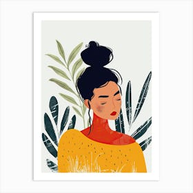 Illustration Of A Woman, Minimalism Art Print