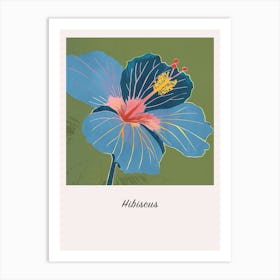 Hibiscus 2 Square Flower Illustration Poster Art Print