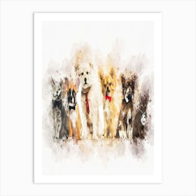 Dogs And Cats Art Print