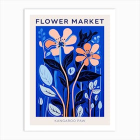 Blue Flower Market Poster Kangaroo Paw 3 Art Print