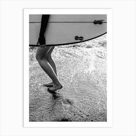 Surf Board Photography Black And White Art Print