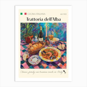 Trattoria Dell Alba Trattoria Italian Poster Food Kitchen Art Print