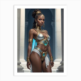 Beautiful And Sexy African American Princess 17 Art Print