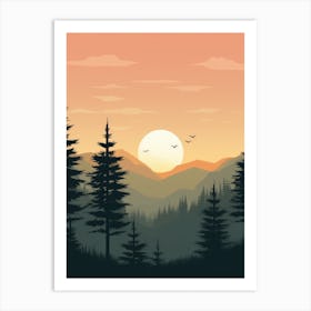 Sunset In The Mountains 8 Art Print