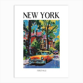 Forest Hills New York Colourful Silkscreen Illustration 2 Poster Art Print