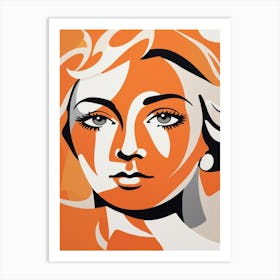 orange matisse woman portrait Art Print