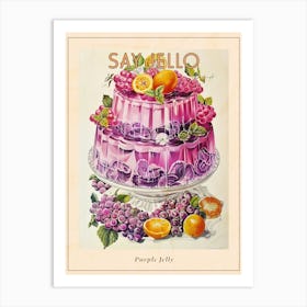 Purple Jelly Vintage Cookbook Inspired 3 Poster Art Print