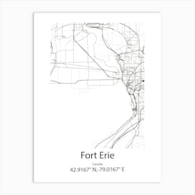 Fort Erie,Canada Minimalist Map Art Print