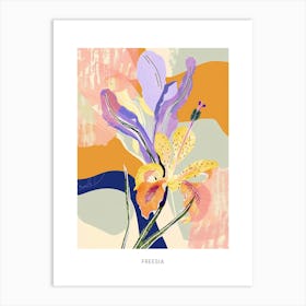 Colourful Flower Illustration Poster Freesia 1 Art Print