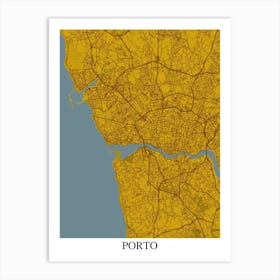 Porto Yellow Blue Art Print